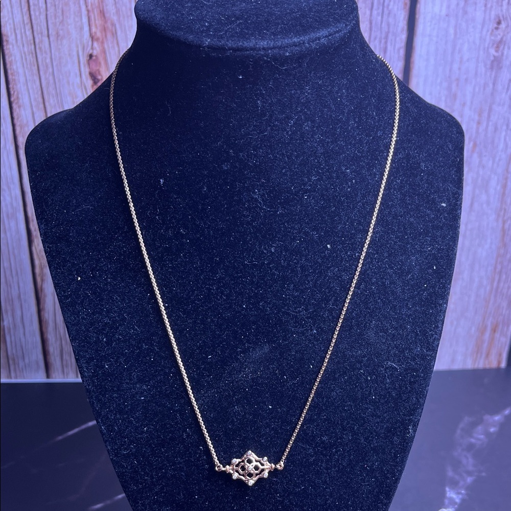 Kendra Scott Adjustable Chain Gold Necklace with Crystal Accents - Picture 3 of 4